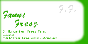 fanni fresz business card